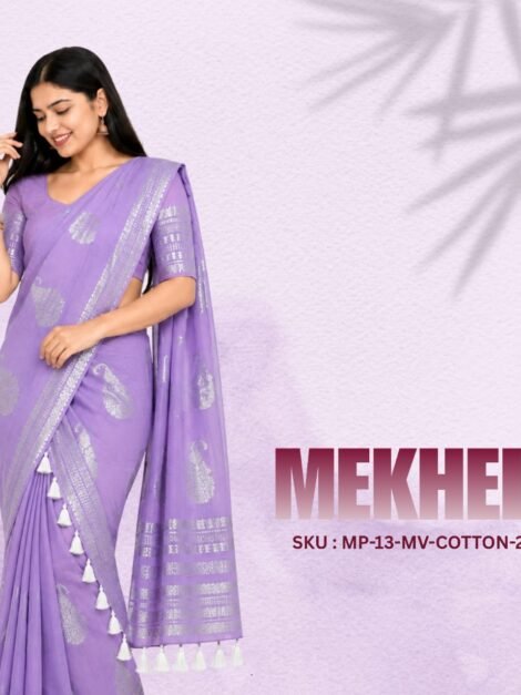 Lavender Cotton Mekhela