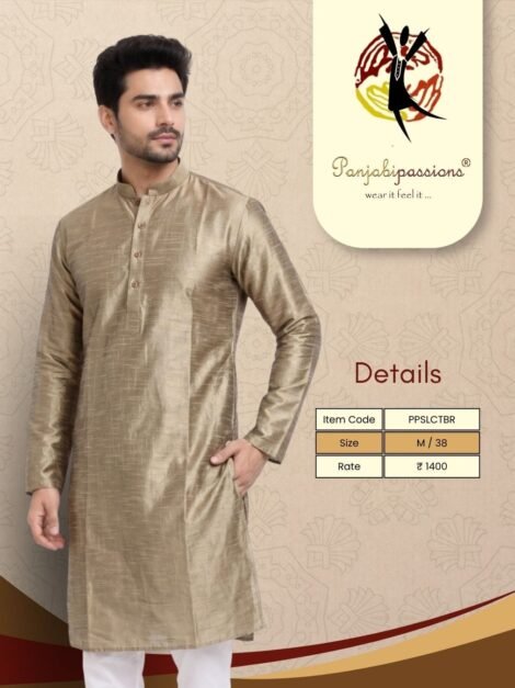 Bronze Silk-Finish Men’s Panjabi